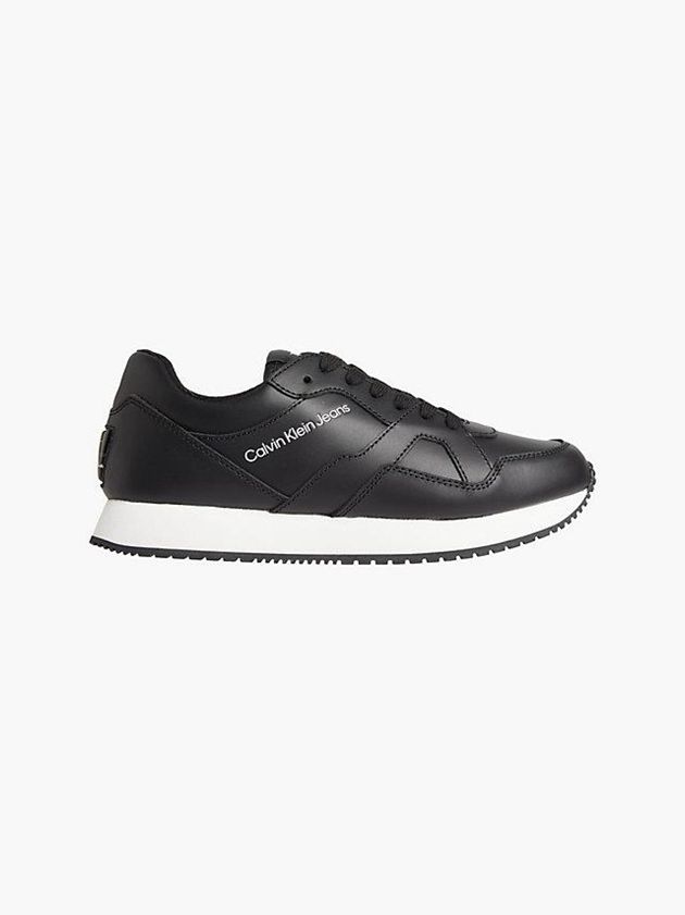 Calvin Klein USA Leather Womens Sneakers Black 5209378-YF